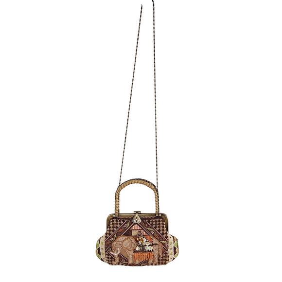 Vintage Beaded Elephant Statement Bag | Detachable Chain | Resort Glam